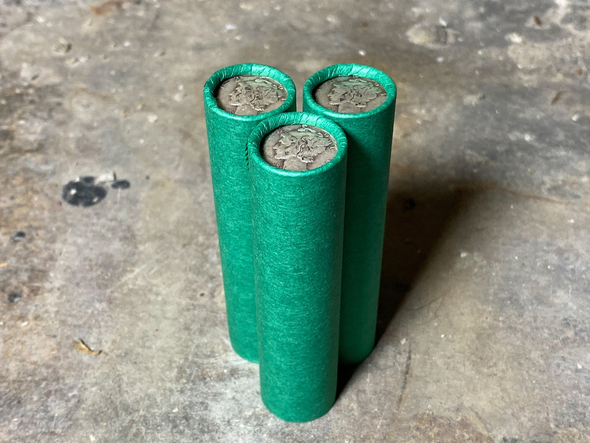 Green Wheat Penny Roll with Silver Mercury Dime Ender