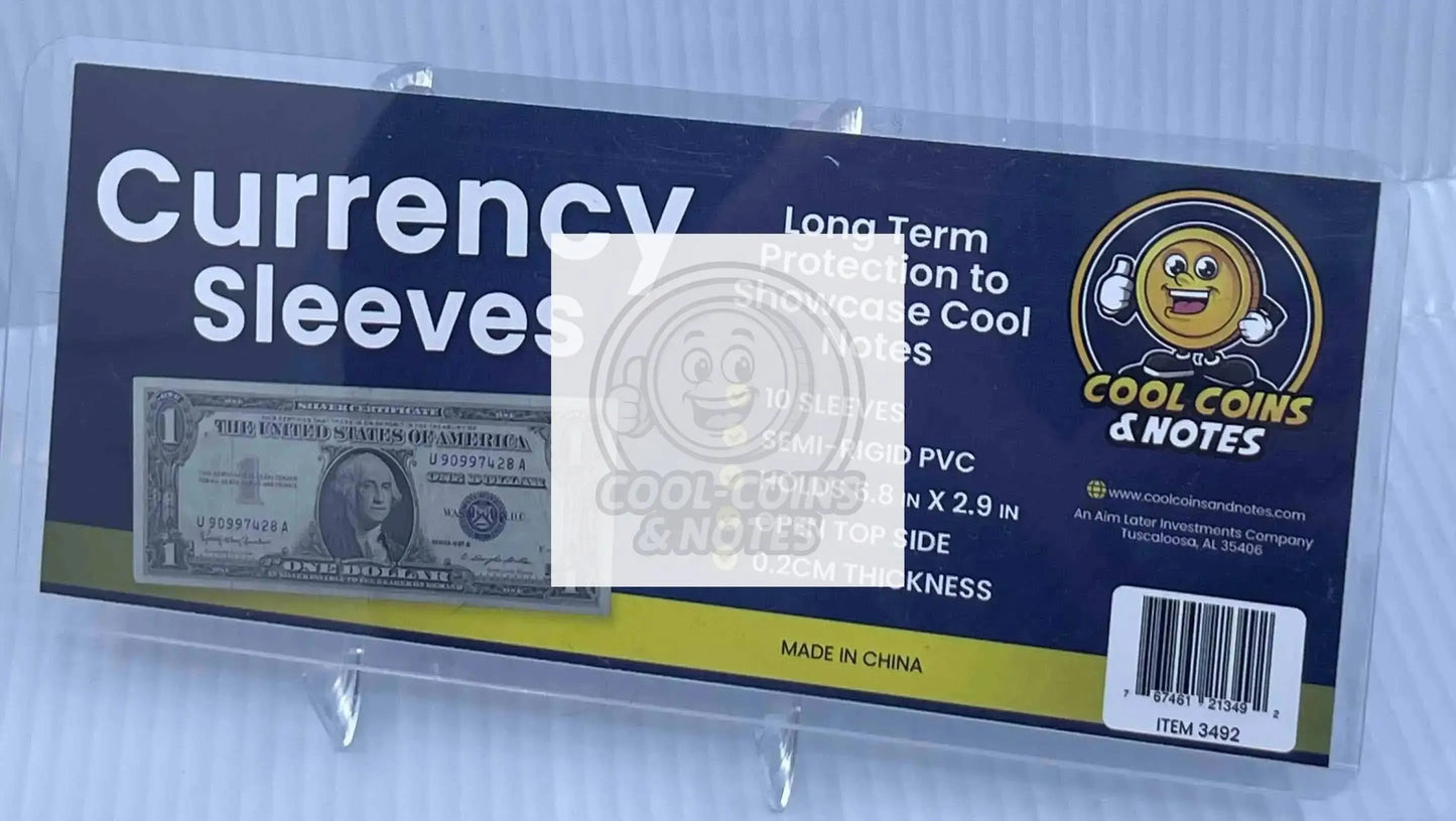 10 Banknote Currency Sleeves Rigid US Dollar Modern Size US Topload Holders Note Cool Coins & Notes