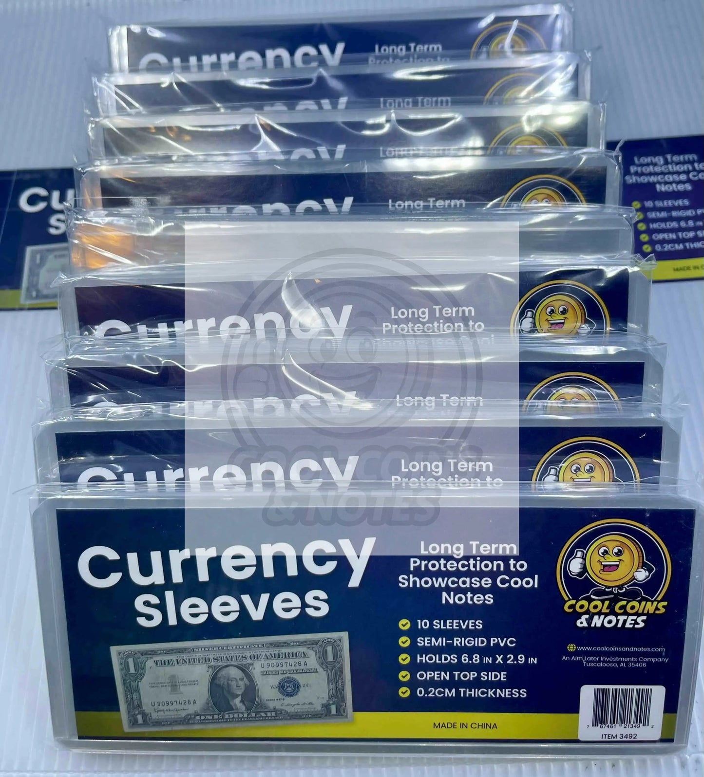100 Banknote Currency Sleeves Rigid US Dollar Modern Size US Topload Holders Note Cool Coins & Notes