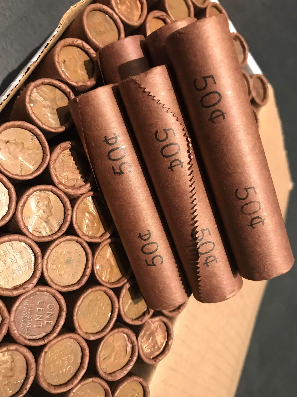 Tightly Crimped Wheat Penny Roll - 50 Lincoln Wheat Cents