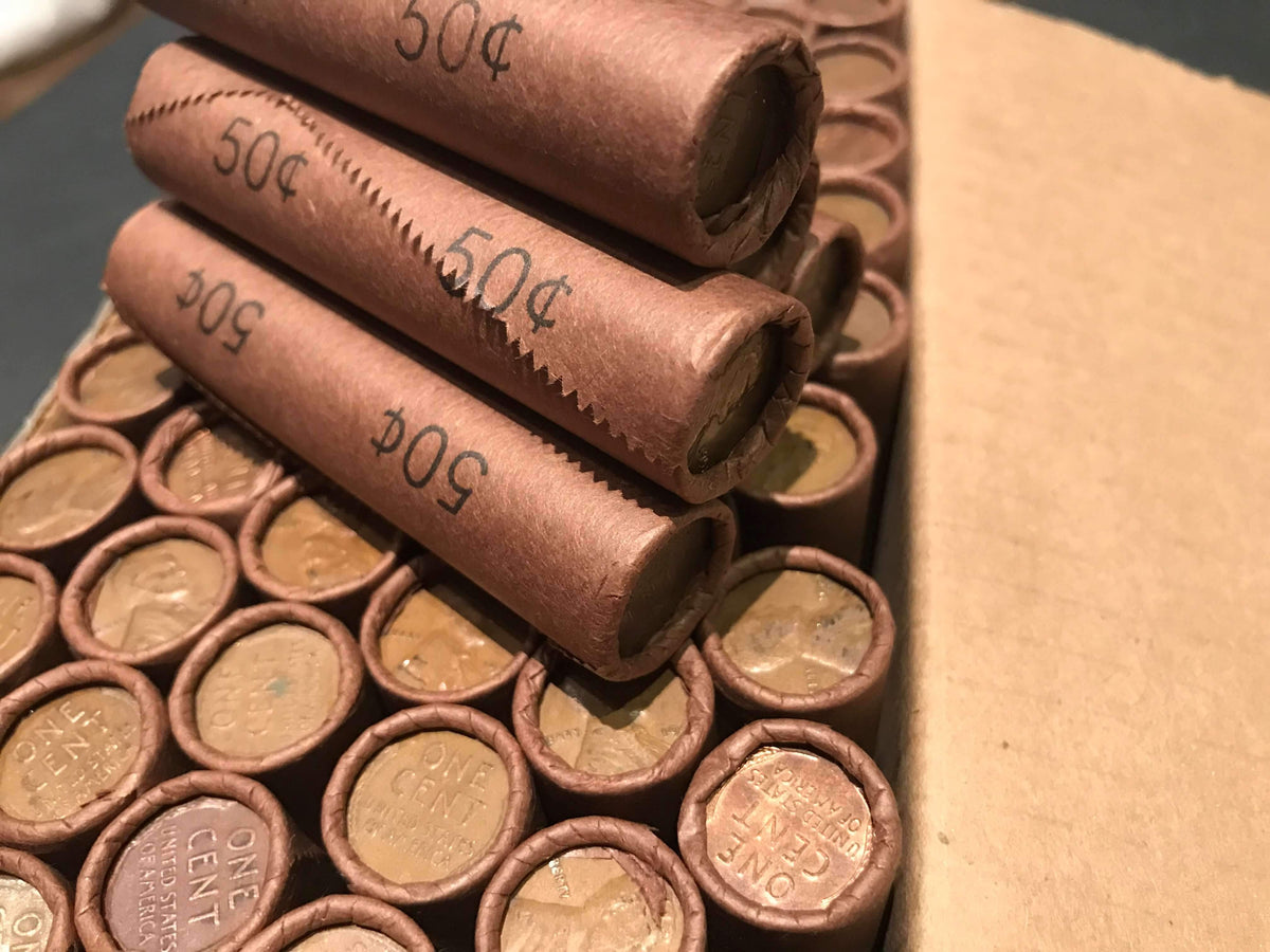 Tightly Crimped Wheat Penny Roll - 50 Lincoln Wheat Cents