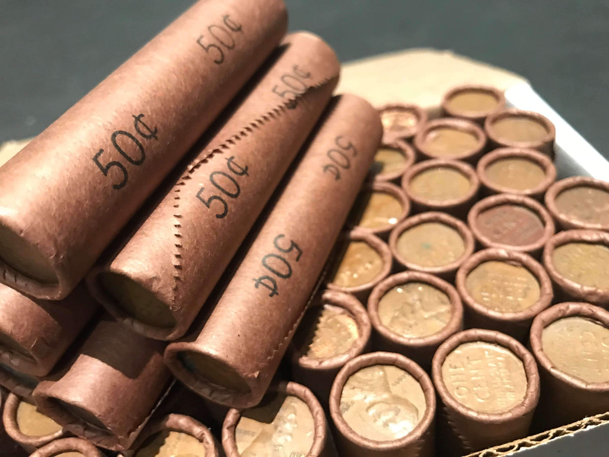 Tightly Crimped Wheat Penny Roll - 50 Lincoln Wheat Cents