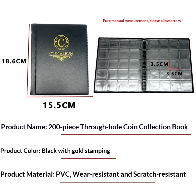 200-Pocket Coin Collection Album - Compact Coin Storage Book