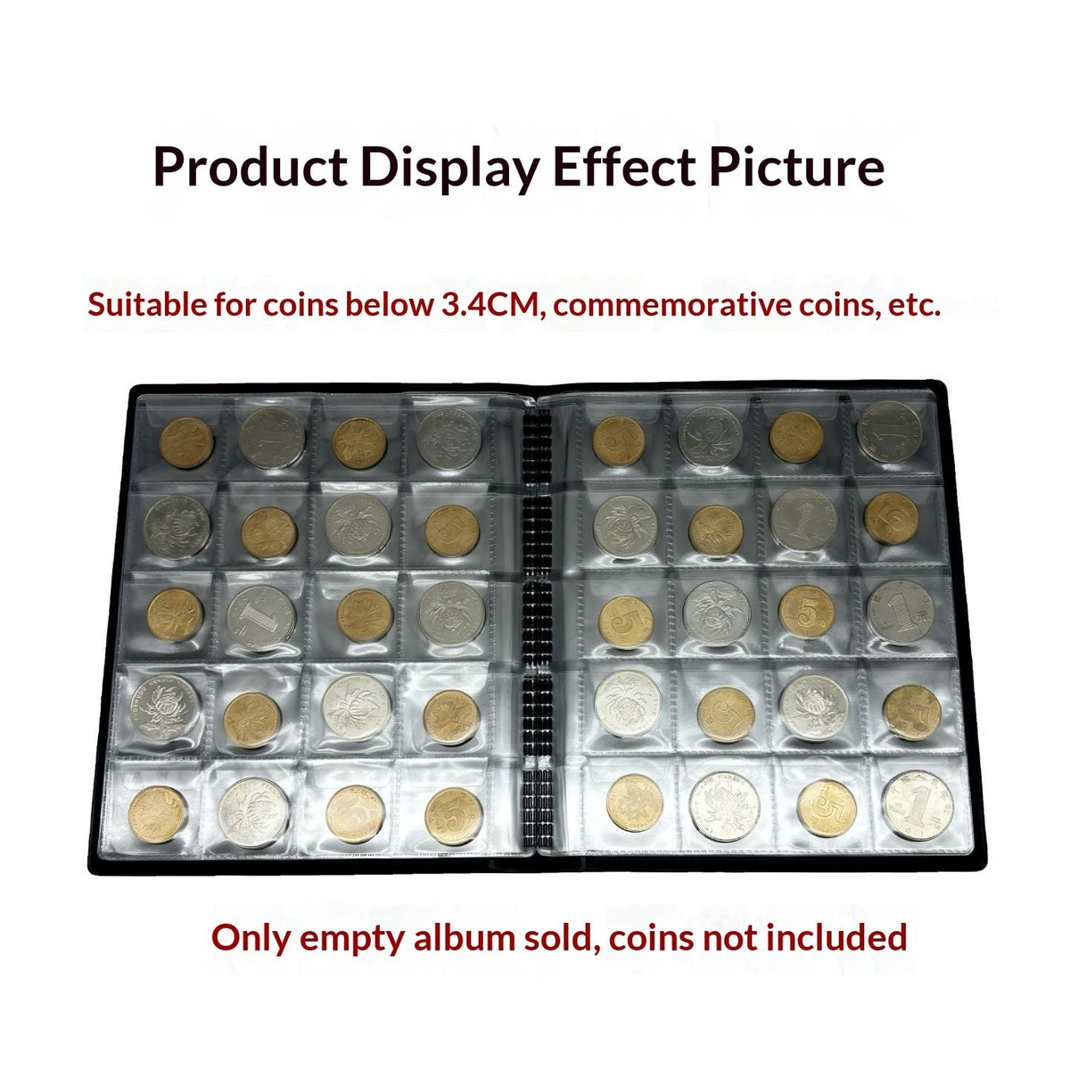 200-Pocket Coin Collection Album - Compact Coin Storage Book