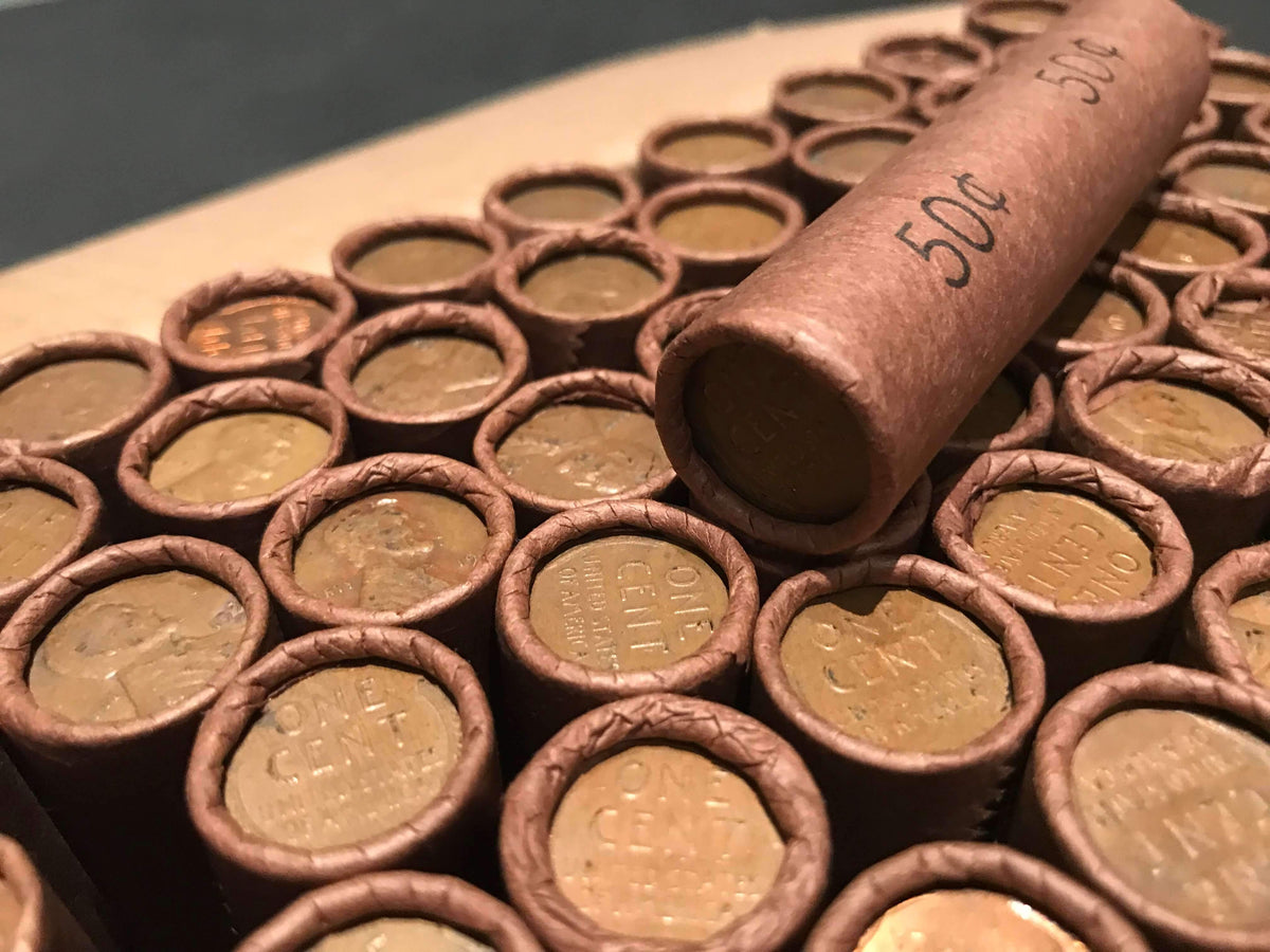 Tightly Crimped Wheat Penny Roll - 50 Lincoln Wheat Cents