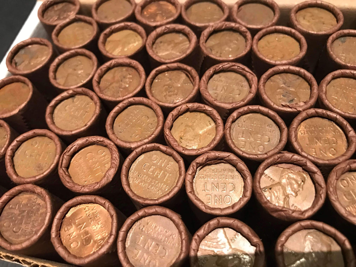 Tightly Crimped Wheat Penny Roll - 50 Lincoln Wheat Cents