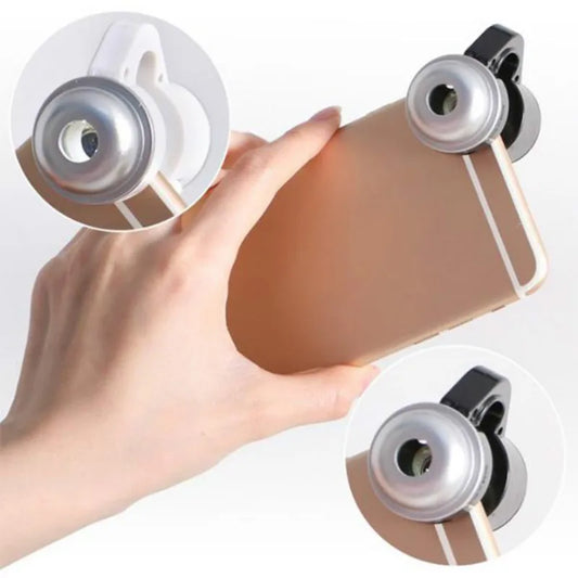 30X LED Mobile Phone Microscope - Clip-On Coin & Jewelry Magnifier
