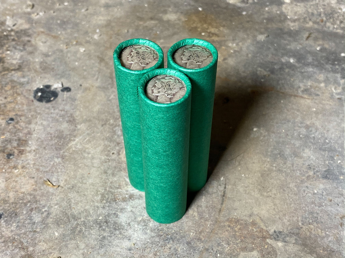 Green Wheat Penny Roll with Silver Mercury Dime Ender