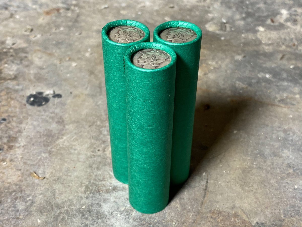 Green Wheat Penny Roll with Silver Mercury Dime Ender
