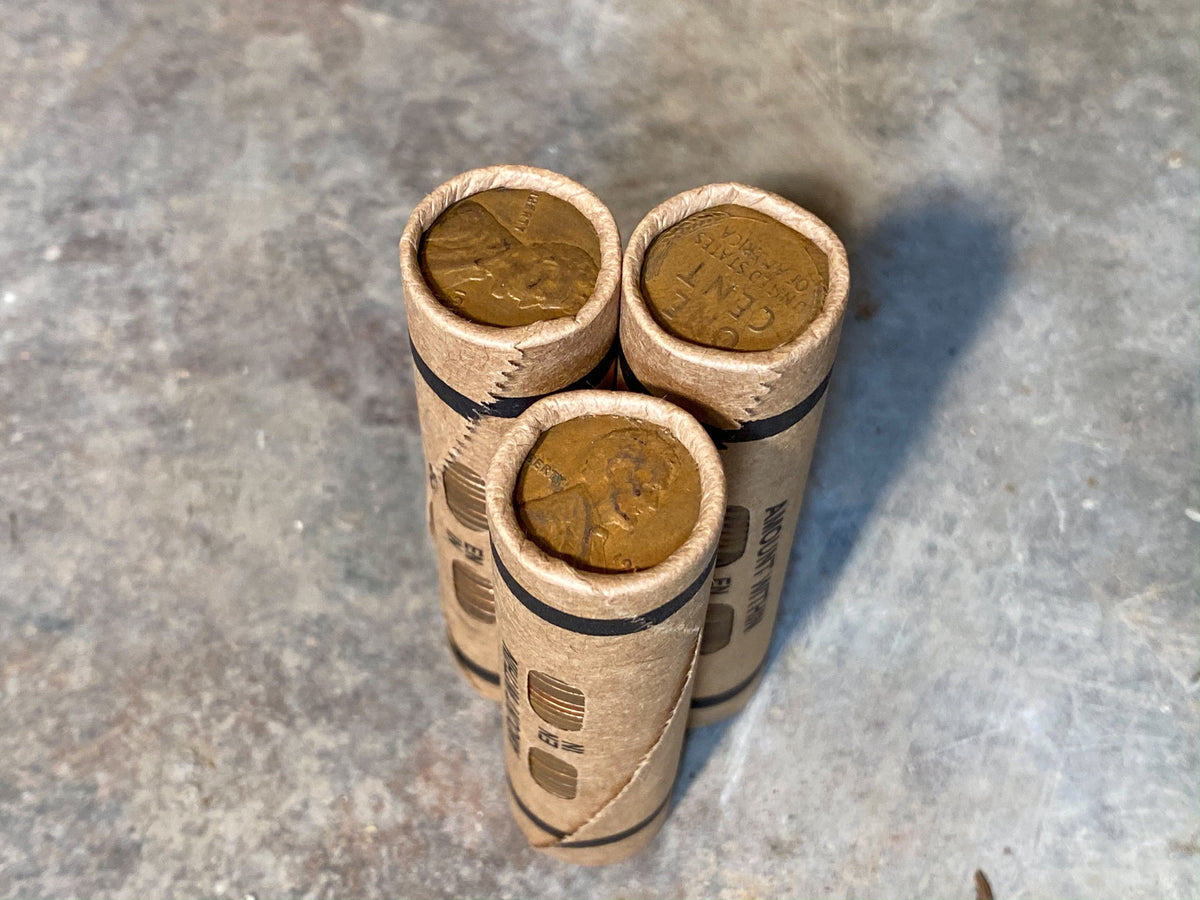 Window-Wrapped Wheat Penny Roll - 50 Lincoln Wheat Cents