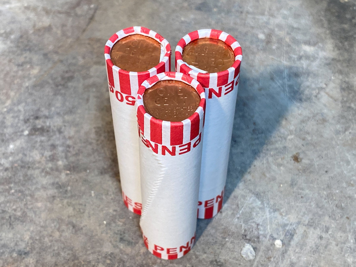 White Wheat Penny Roll with BU Ender - 50 Lincoln Wheat Cents