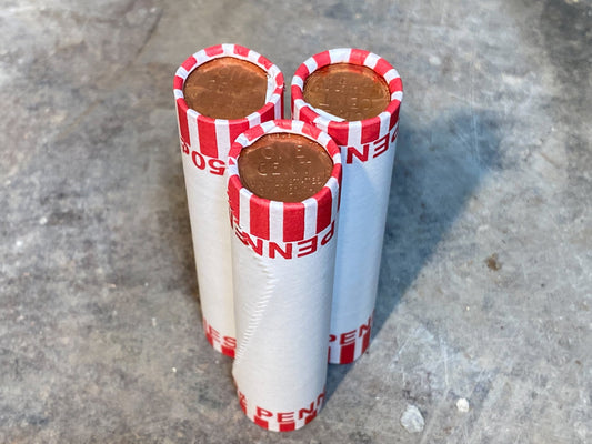 White Wheat Penny Roll with BU Ender - 50 Lincoln Wheat Cents