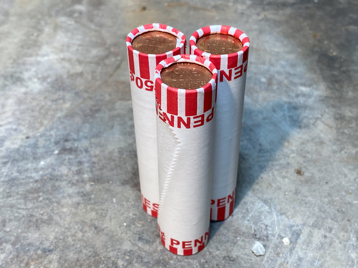 White Wheat Penny Roll with BU Ender - 50 Lincoln Wheat Cents
