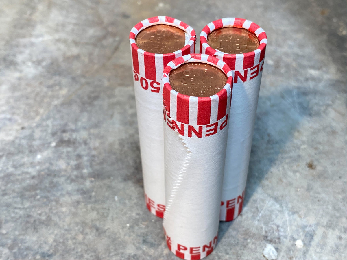 White Wheat Penny Roll with BU Ender - 50 Lincoln Wheat Cents