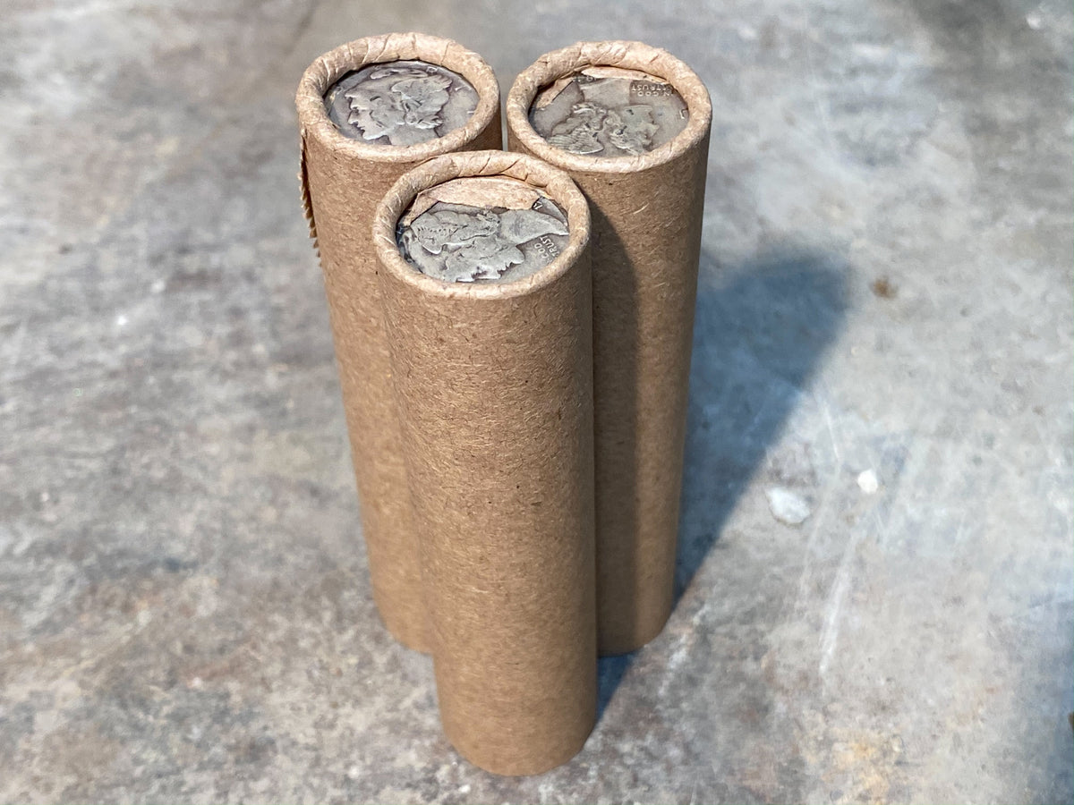 Brown Wheat Penny Roll with Silver Mercury Dime Ender