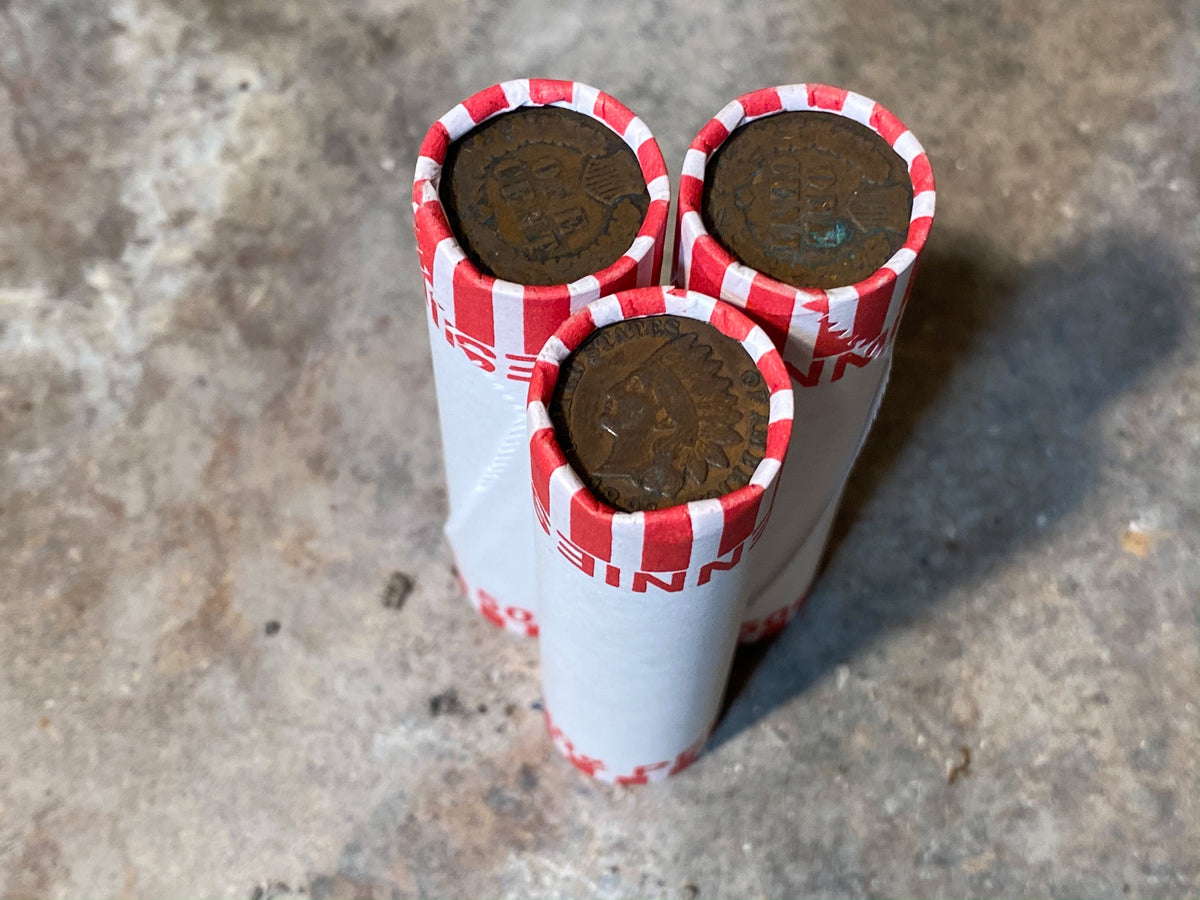 White Wheat Penny Roll with Indian Head Cent Ender
