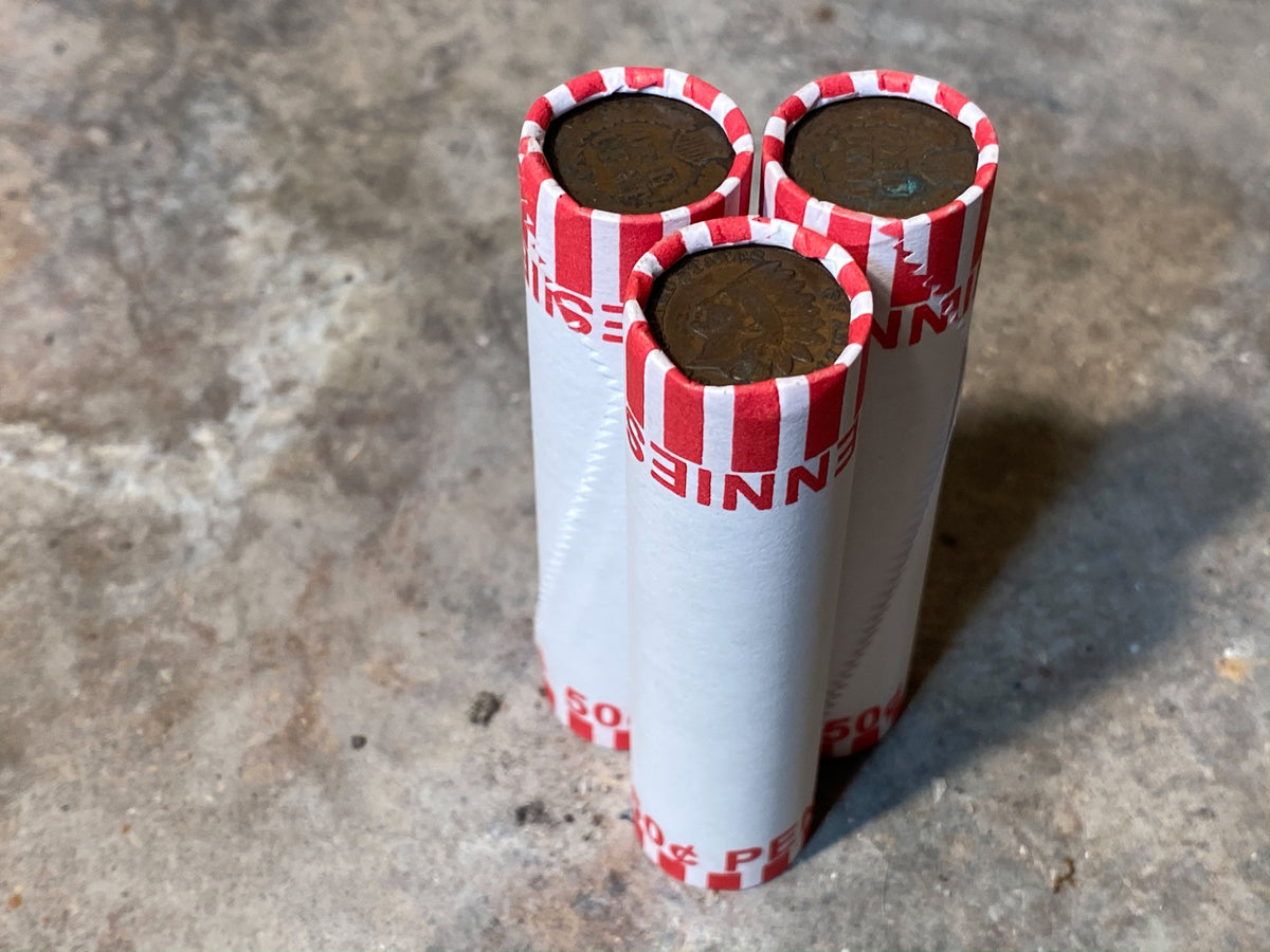 White Wheat Penny Roll with Indian Head Cent Ender