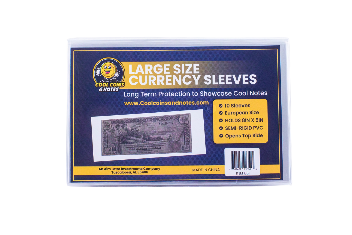 Rigid Currency Sleeves for Paper Money – Large Banknote Toploaders, Clear Protective Holders for Bills & Collectible Notes (10 Pack)