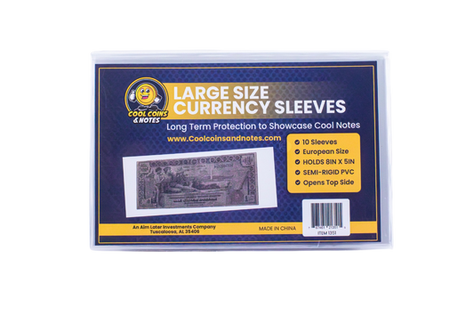 Rigid Currency Sleeves for Paper Money – Large Banknote Toploaders, Clear Protective Holders for Bills & Collectible Notes (10 Pack)