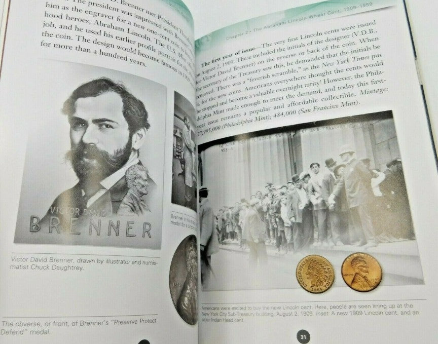 Whitman Search & Save Abraham Lincoln Cents album with 64 full-color pages, sliding plastic inserts, and classic Whitman blue album-style design.