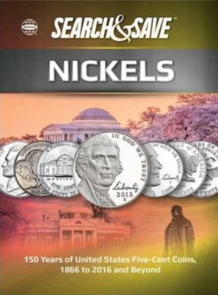 Whitman Search & Save Nickels album with 64 full-color pages and coin album storage
