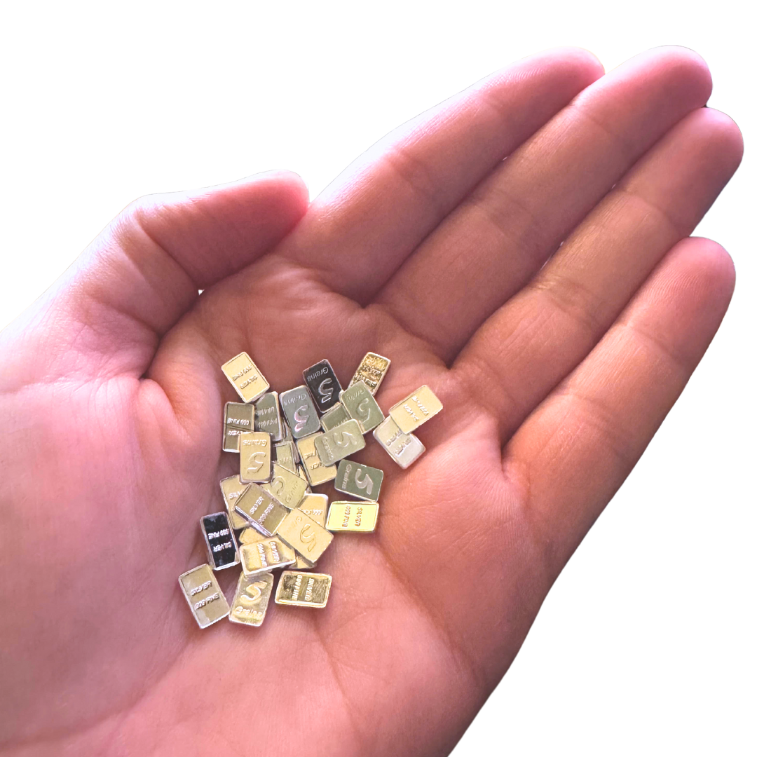 Set of 5 Mini .999 Fine Silver Bars - 5 Grain Each