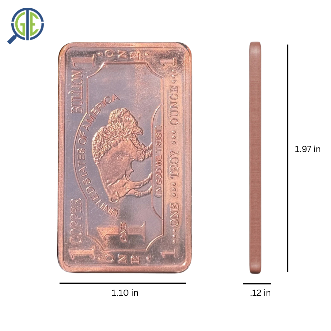 1 oz American Buffalo .999 Fine Copper Bar