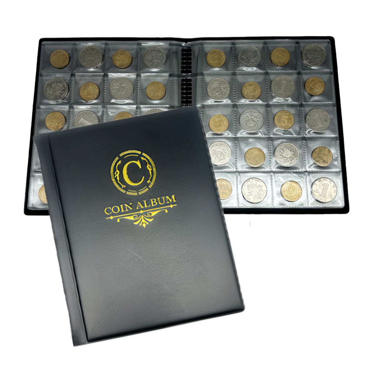 200-Pocket Coin Collection Album - Compact Coin Storage Book