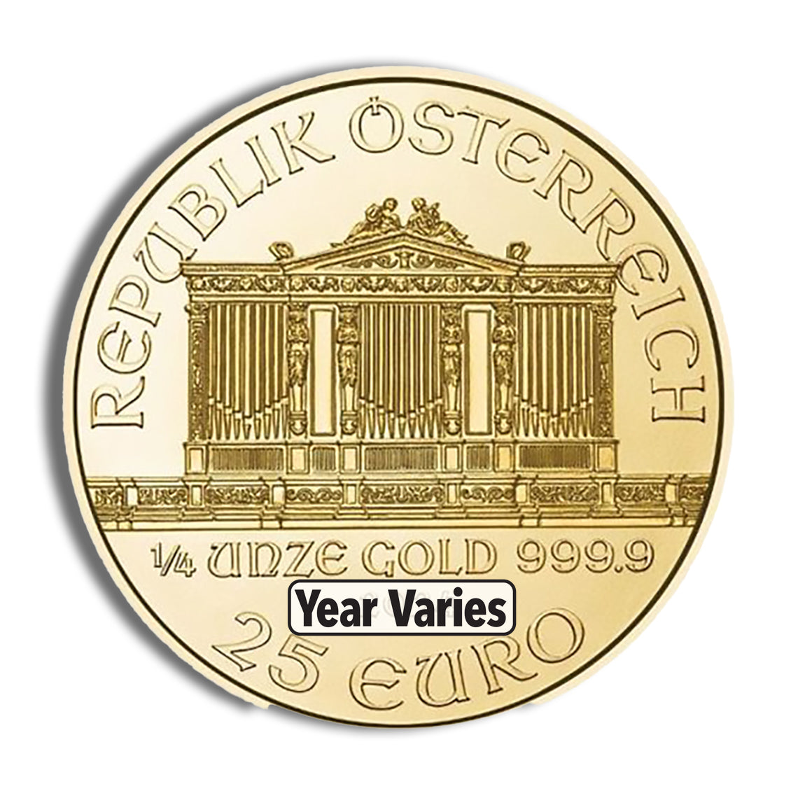 1/4 oz Austrian Gold Philharmonic Coin - Year Varies