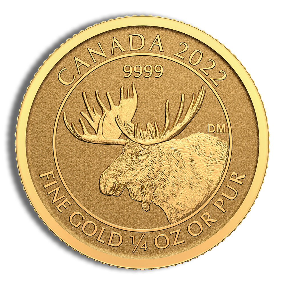 2022 Canada 1/4 oz Gold Moose Coin - Reverse Proof