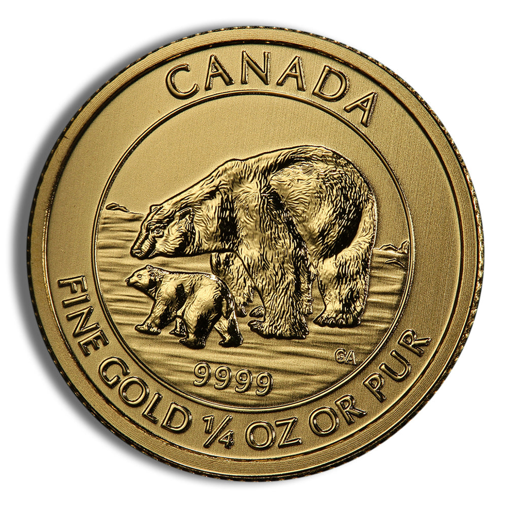 2015 Canada 1/4 oz Gold Polar Bear & Cub Coin - RCM .9999 Gold