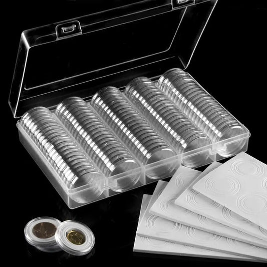 100-Piece 30mm Coin Capsules w/ Storage Box