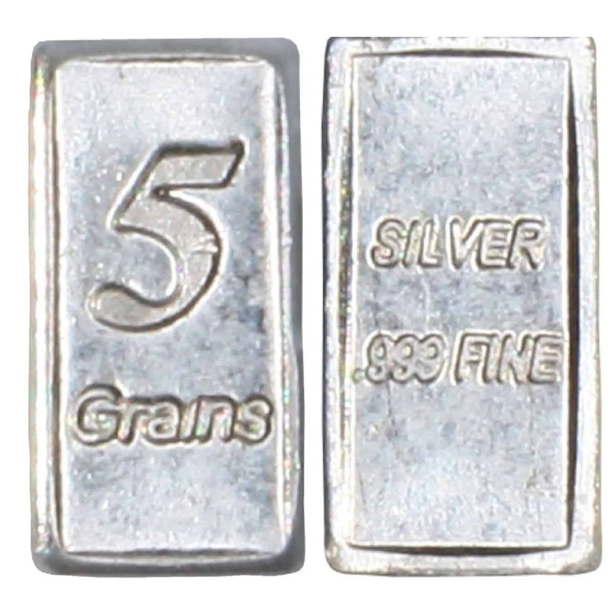 Set of 5 Mini .999 Fine Silver Bars - 5 Grain Each
