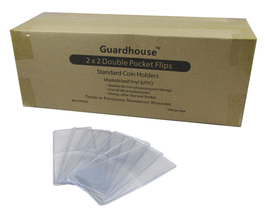 Guardhouse 2x2 UN Plasticized Coin Flips – 1000 Count Bulk Box