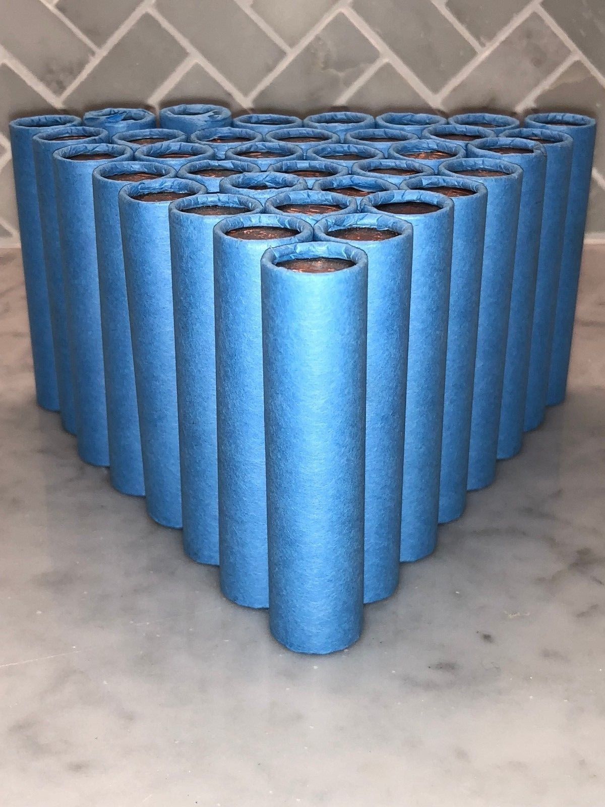 Vintage Blue Wheat Penny Roll - 50 Lincoln Wheat Cents