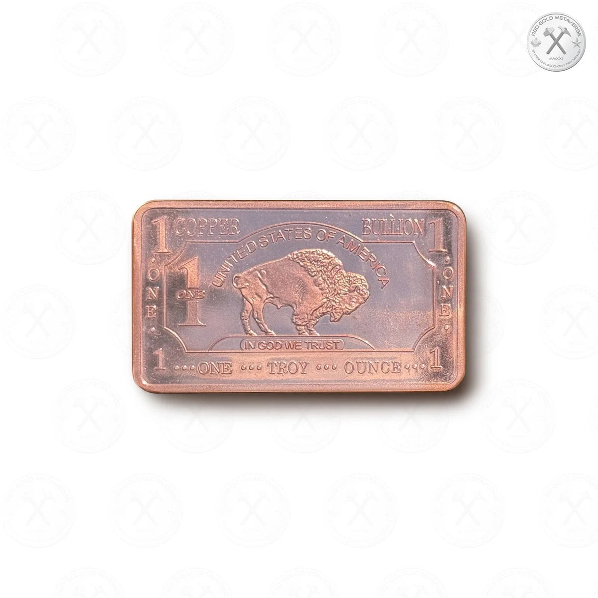 1 oz American Buffalo .999 Fine Copper Bar