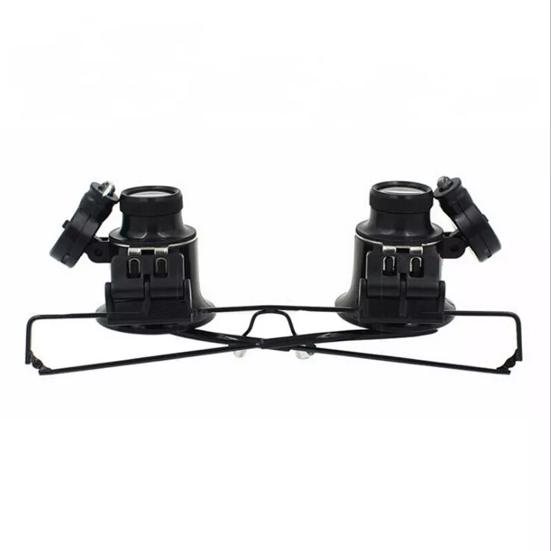 20X LED Lighted Eyeglass Loupe - Hands-Free Coin & Jewelry Magnifier