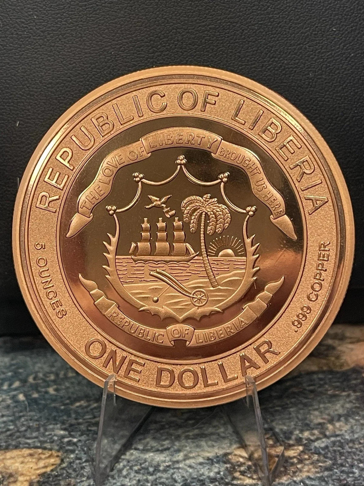 2026 Liberia End of the Trail 5 oz .999 Copper Coin | Box & COA
