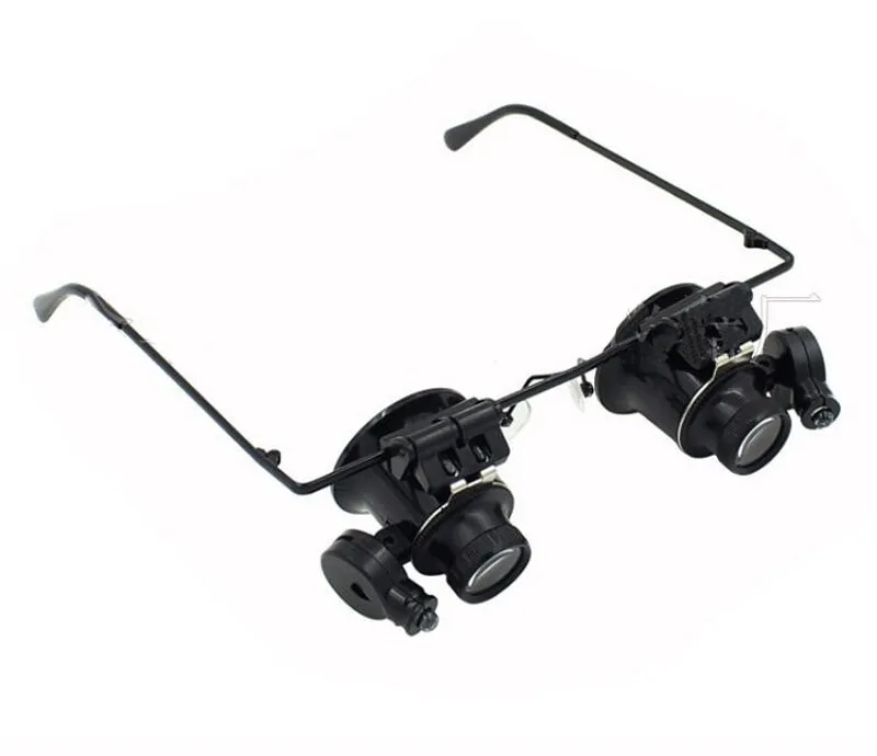 20X LED Lighted Eyeglass Loupe - Hands-Free Coin & Jewelry Magnifier